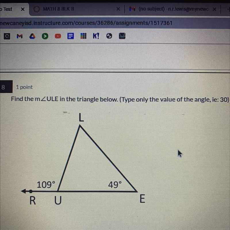 Find ULE in the triangle-example-1