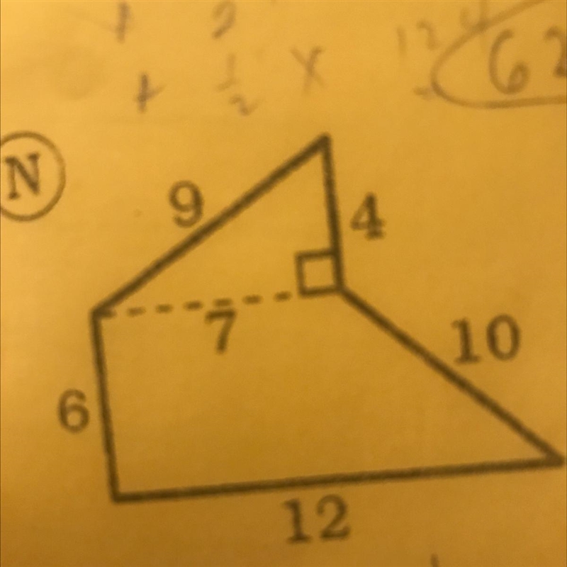 Find the area of each shape by decomposing it into smaller shapes, combining their-example-1