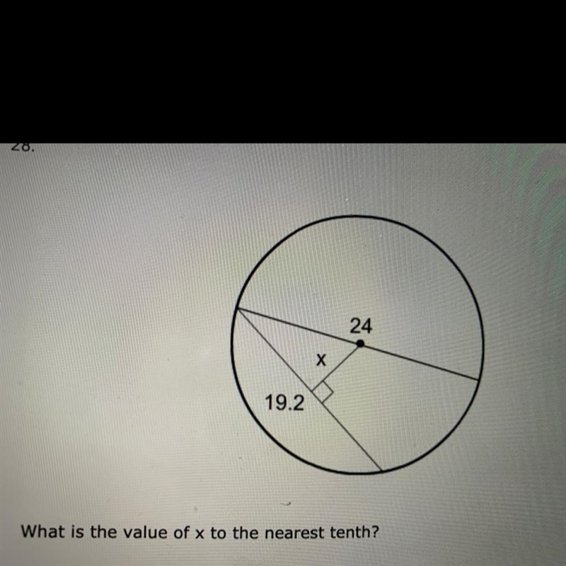 24. What is the value of x to the nearest tenth? A. 4.8 B. 9.2 C. 7.2 D. 12.0-example-1