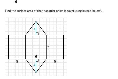 Find the surface area of the triangular prism (above) using its net (below).-example-1