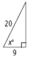 Can someone please help me? Find the value of x. Round to the nearest degree.-example-1