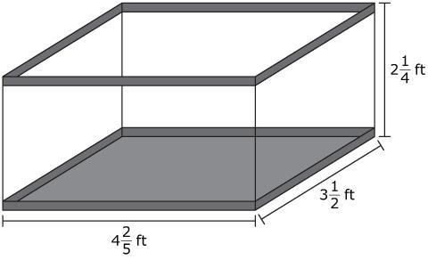 Elyssa bought a rectangular aquarium. The measurements, in feet (ft), are shown below-example-1