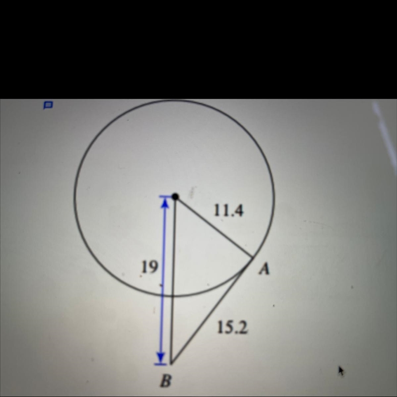 Is AB tangent to the circle?-example-1