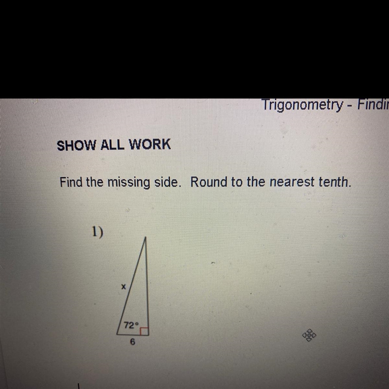 Find the missing side. Round to the nearest tenth.-example-1