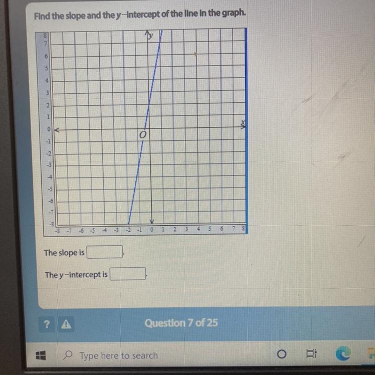 100 POINTS!! Find the slope and the y intercept of the line in the graph.-example-1