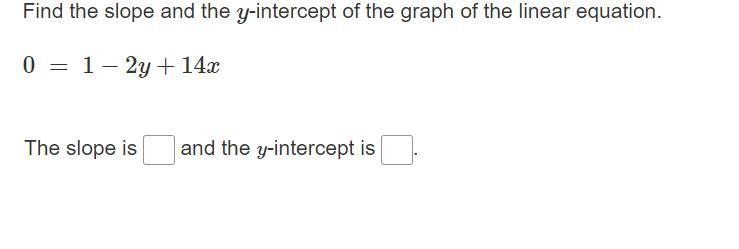 What is the slope and y intercept of this problem?-example-1