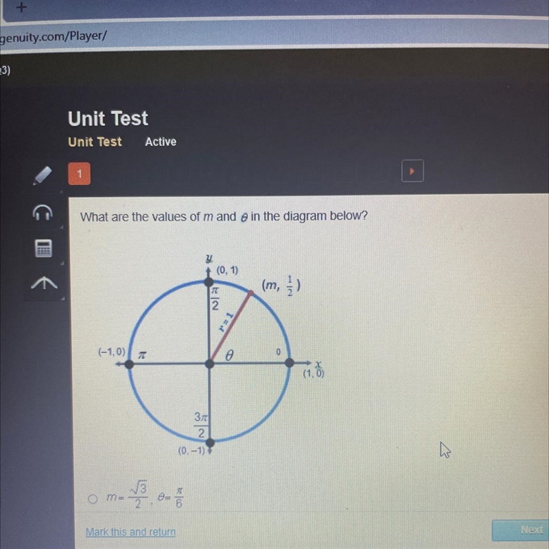 What are the values of m and 0 in the diagram below?-example-1