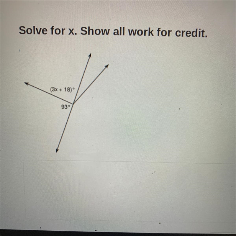 Solve for x. Show all work for credit.-example-1