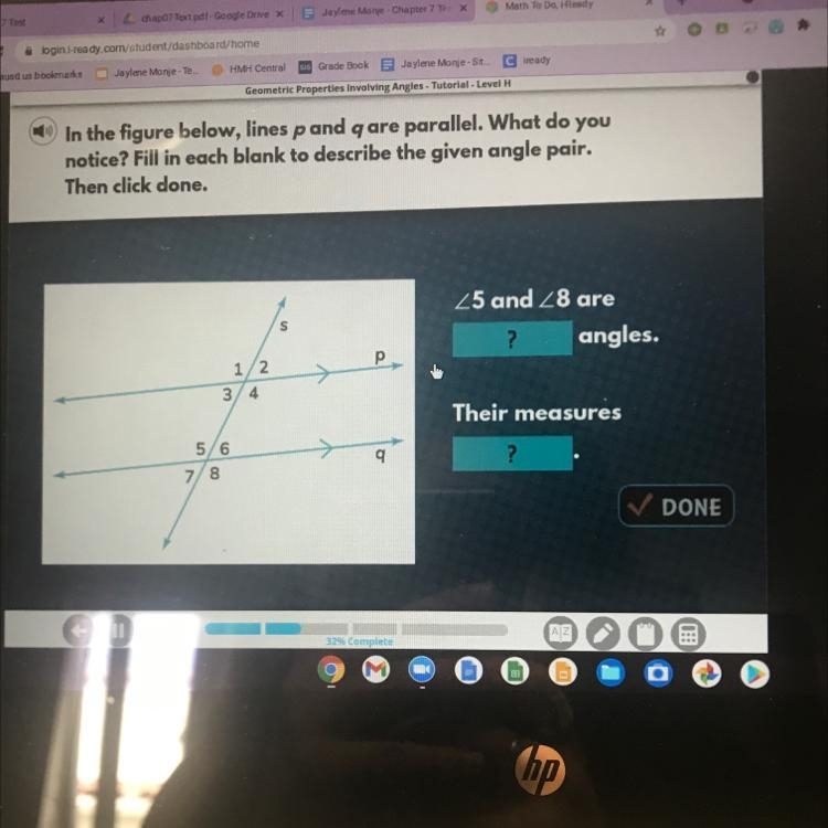 In the figure below lines p and q are parallel-example-1