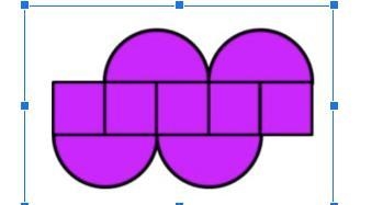 The purple figure is composed of small squares with side-length 1 unit and curves-example-1