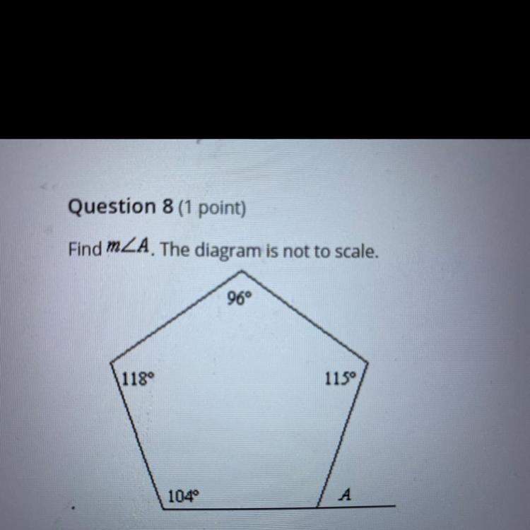 Find M < A the diagram is not to scale-example-1