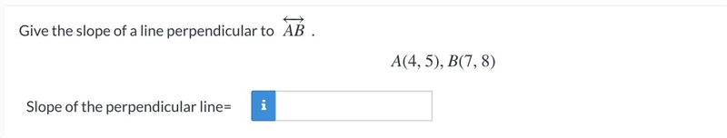 Give the slope of a line perpendicular to AB-example-1