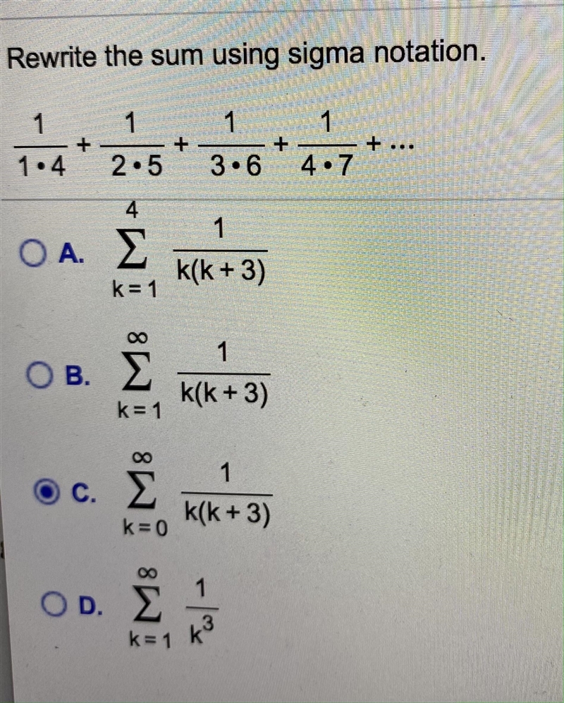 Need the answer for this thanks. I got C but that is incorrect​. Please show work-example-1