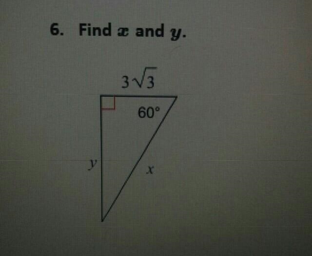 6. Find x and y plz help ​-example-1