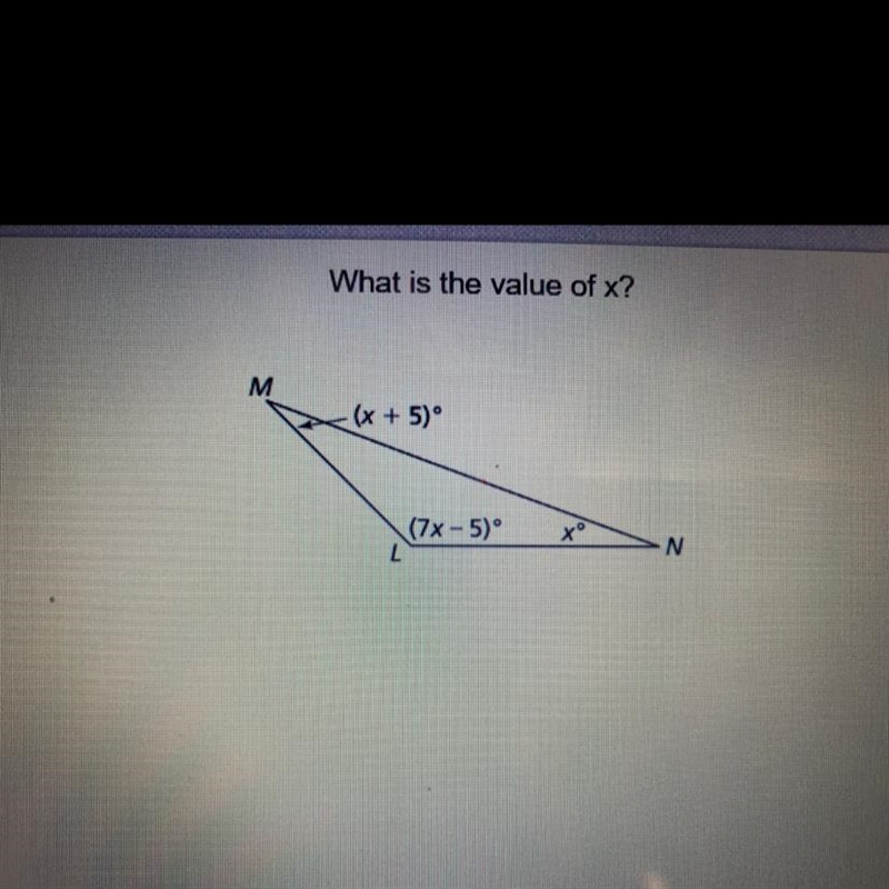 What is the value of X A. x=20 B. x=15 C. x=10 D. x=5-example-1