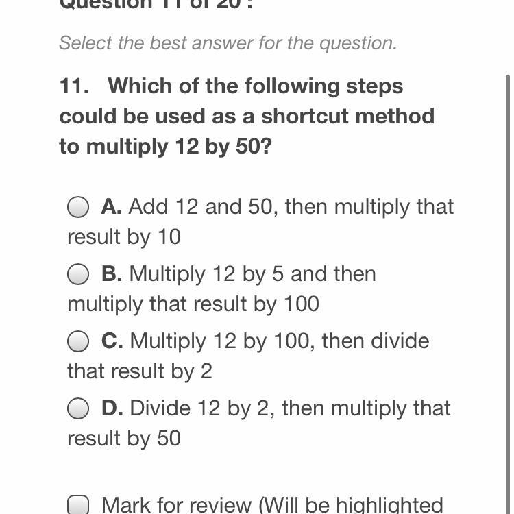 Which of the following steps could be used as a shortcut method to multiply 12 by-example-1