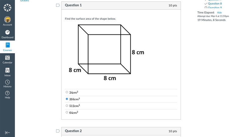 Find the surface area of the shape below.-example-1