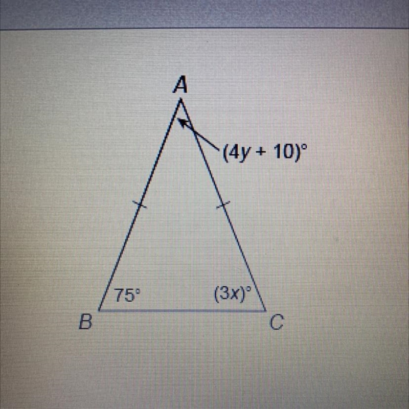 Calculator (4y + 10° What is the value of y? Enter your answer in the box. 759 (3x-example-1