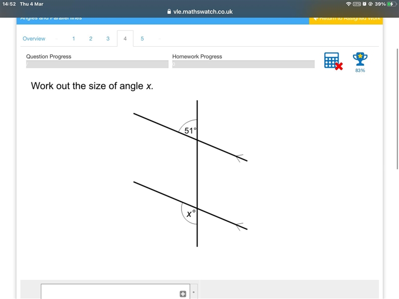 Work out the size of angle x.-example-4