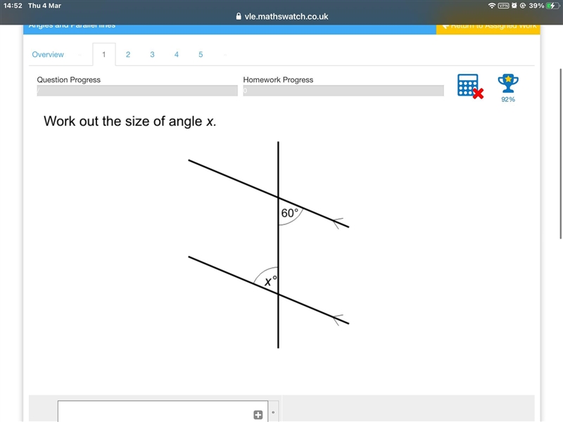 Work out the size of angle x.-example-5