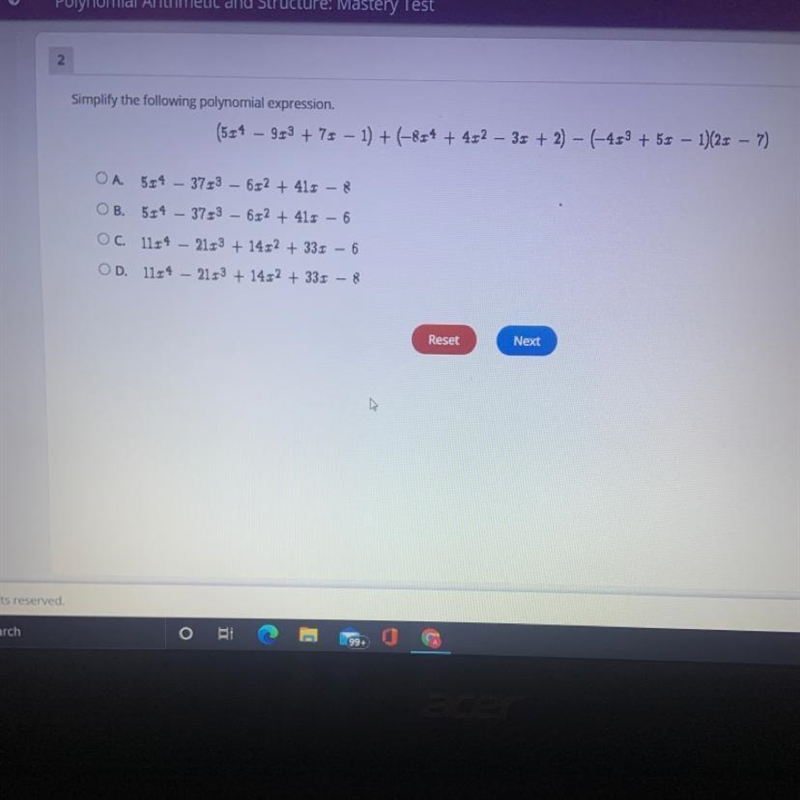 Simplify the following polynomial expression. (534 – 933 + 73 – 1) + (-804 + 4.12 – 3x-example-1