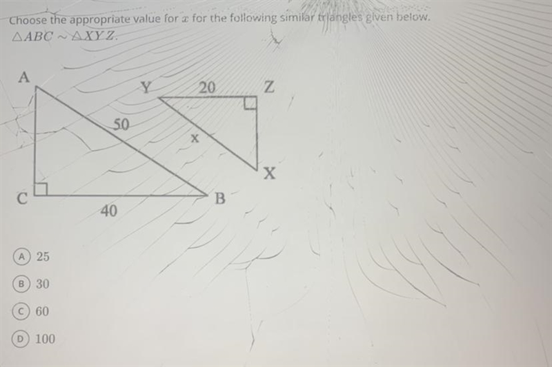 Choose the approximate value for eggs for the following similar triangles given below-example-1