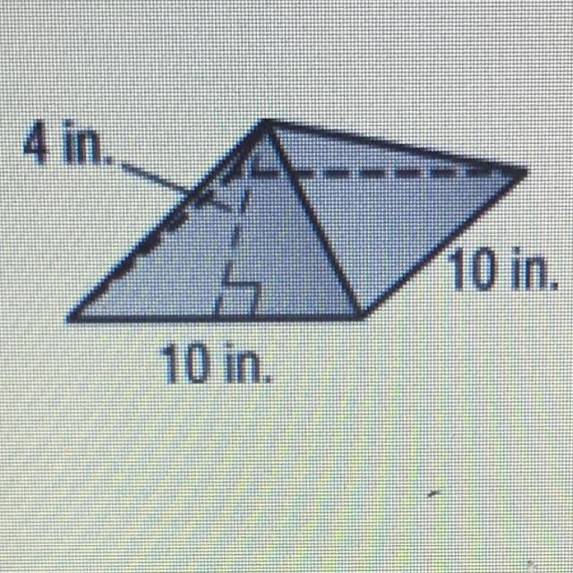 Find total surface area of the pyramid. Answer choices A.144 inches squared B.1150 inches-example-1