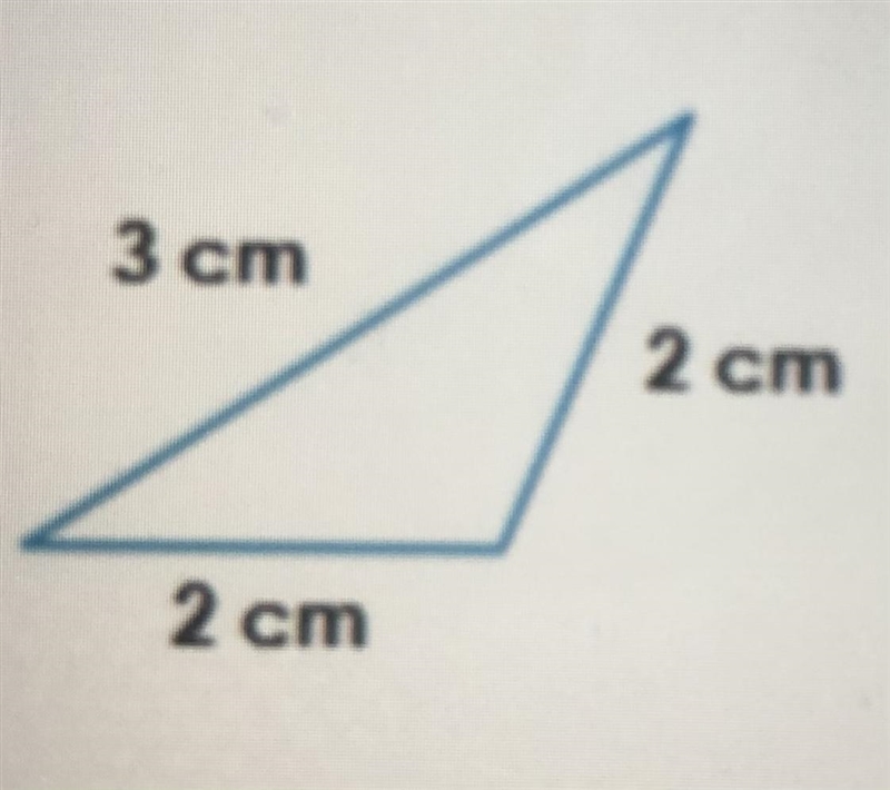 How many side of the triangle are congruent? Explain. A) 0 B) 2 C)3 D) not enough-example-1