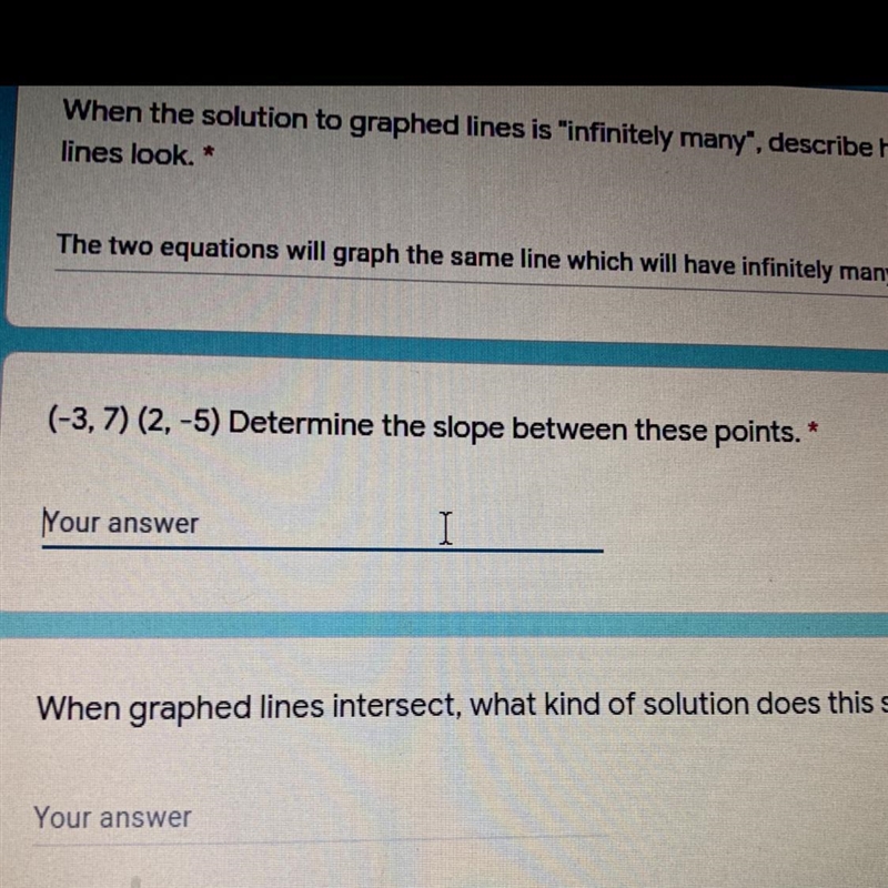 Determine the slope between these these points-example-1