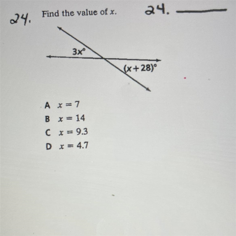 Find value of x 3x (x+28)-example-1