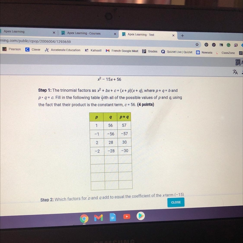 Can someone fill in the chart please!!-example-1