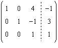 The row-echelon form of the augmented matrix of a system of equations is given. Find-example-1