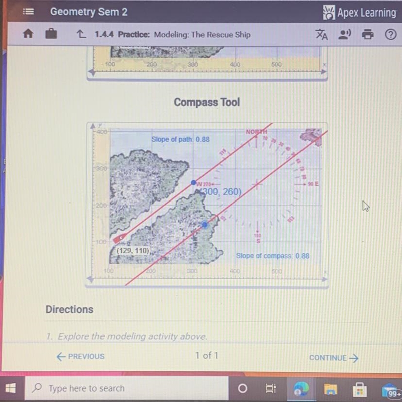 5.Use the slope formula to calculate the slope of the path you selected in question-example-1