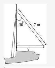 The sail of a boat is in the shape of a right triangle. Which expression shows the-example-1