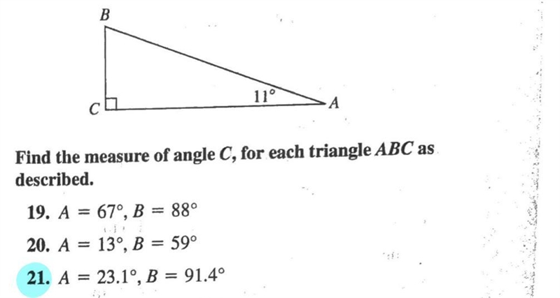 1) How can I find the measure of C? (no.21) 2) How can I find x? Is it the right answer-example-1