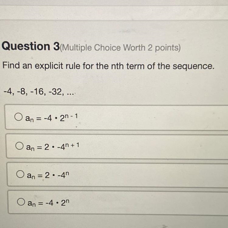 Find an explicit rule for the nth term of the sequence.-example-1