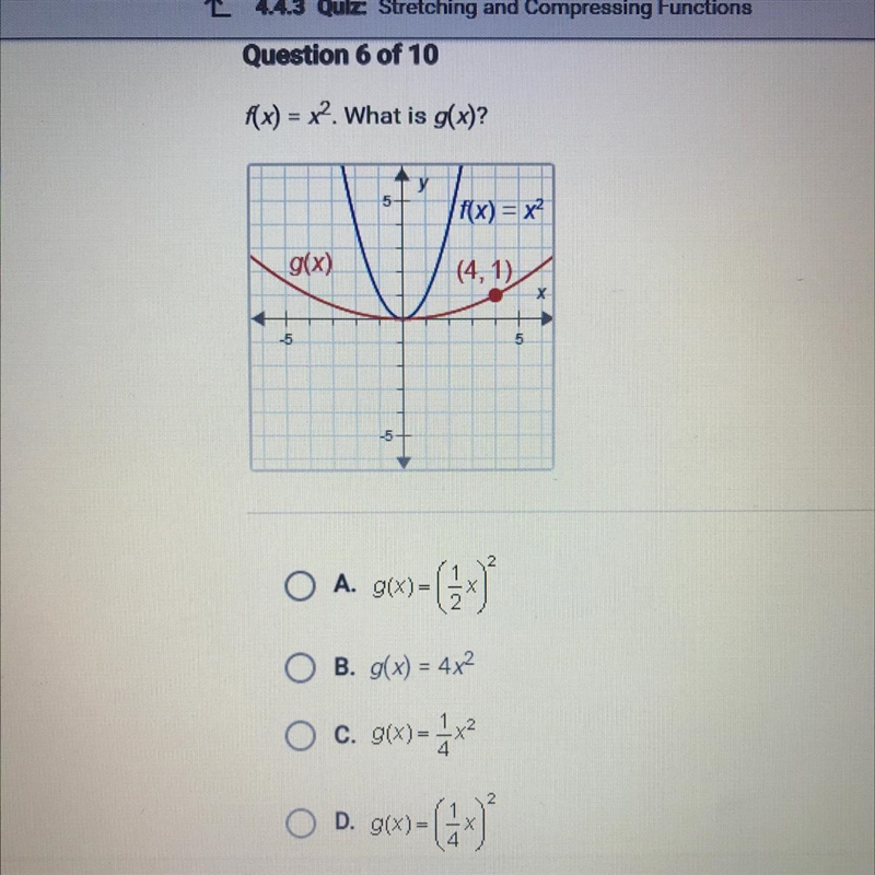 F(x)=x^2. What is g(x)-example-1