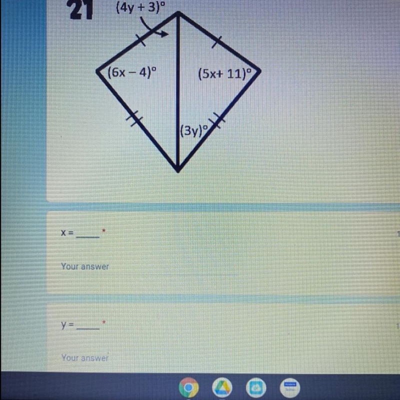 Find the measures of the numbered angles in each kite.-example-1