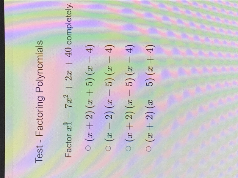 Factor x^3-7x^2+2x+40 NEED HELP ASAP PLEASE!!!-example-1