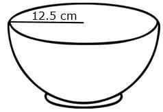 11. The diagram below shows the radius of the circular opening of a bowl. Which of-example-1