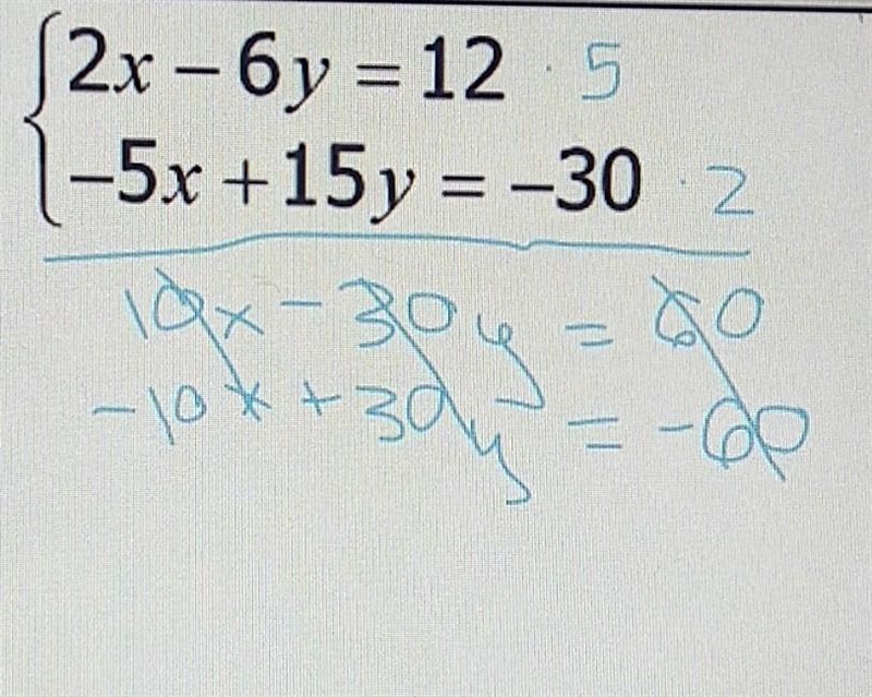 Would this be infinite solutions or no solution?​-example-1