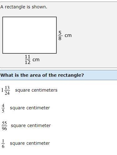 Which area of the rectangle is correct?-example-1