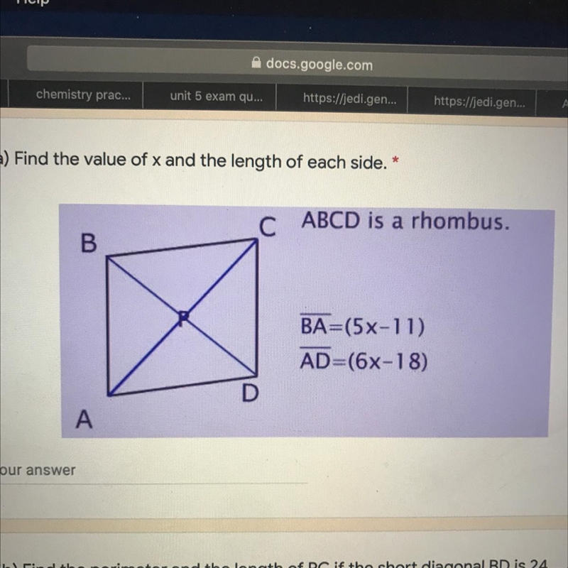 Please help!! Find the value of x and the length of each side-example-1