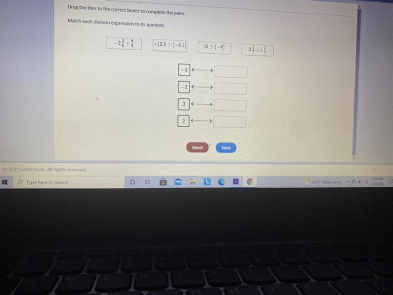 Match each division expression to its quotient-example-1