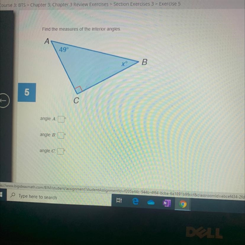 Find the measures of the interior angles 49 degrees-example-1