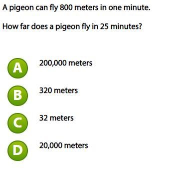 A pigeon can fly 800 meters in one minute. How far does a pigeon fly in 25 minutes-example-1