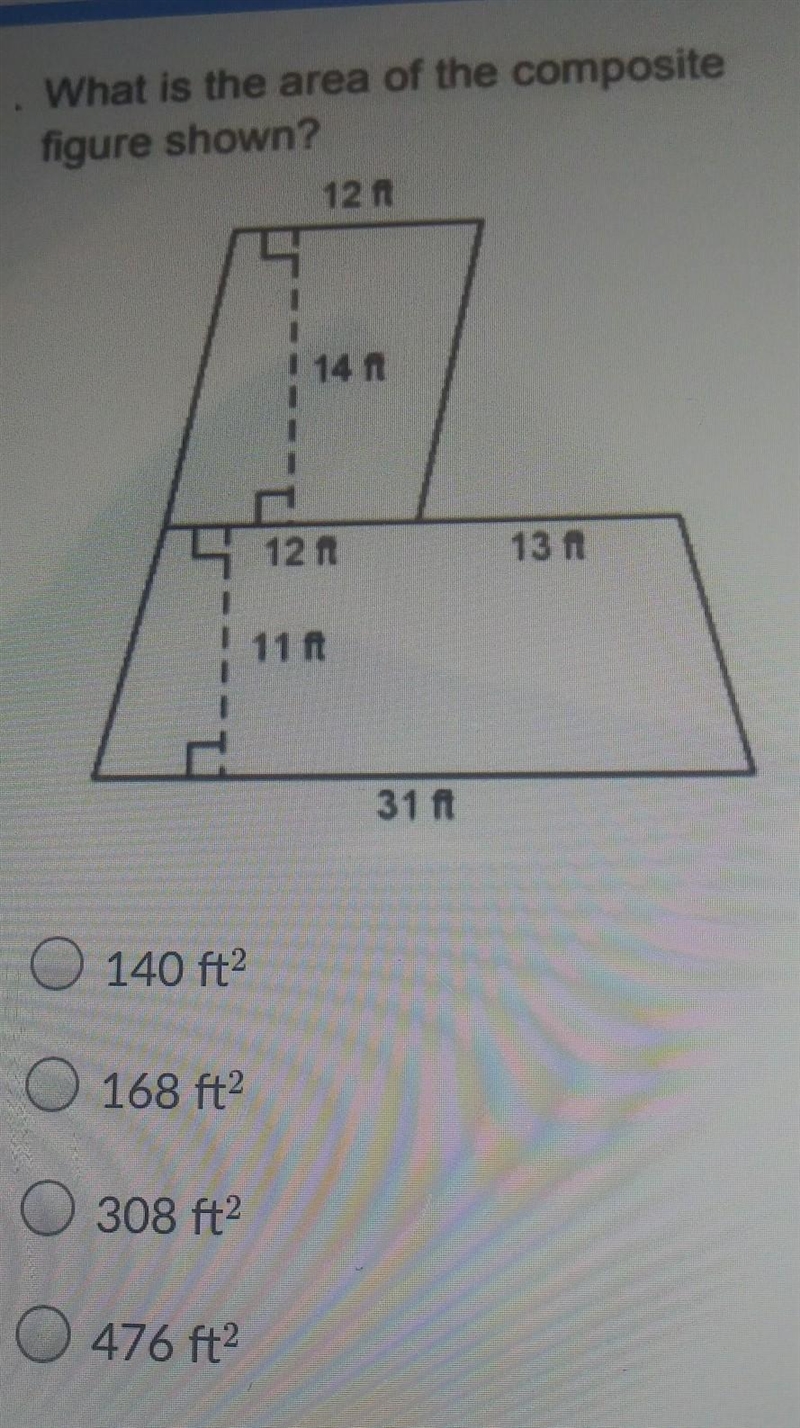 What is the area of the composite figure shown ​-example-1