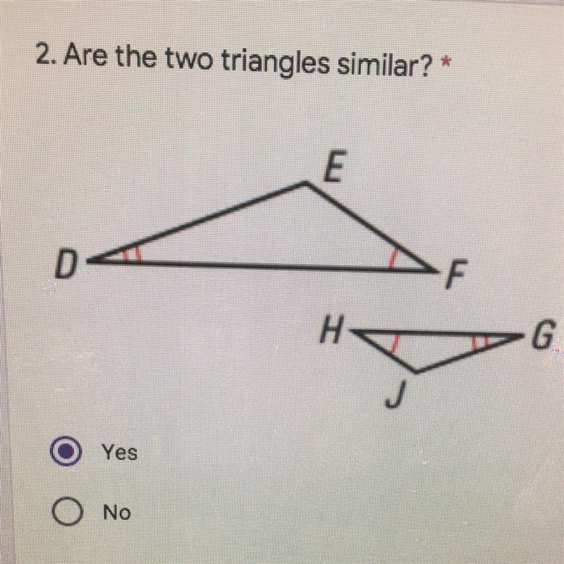 Are the two triangles similar-example-1