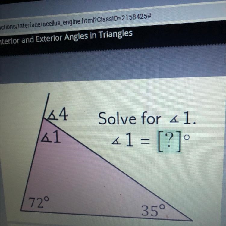 64 41 Solve for <1. « 1 = [?] 720 35°-example-1