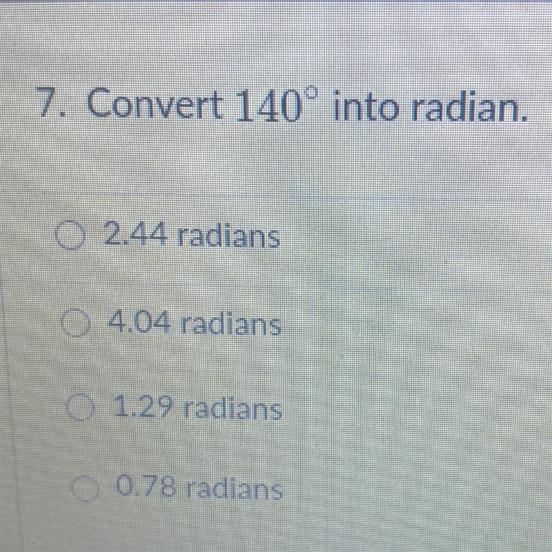 Convert 140° into radian-example-1